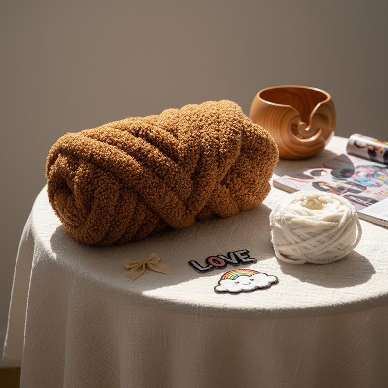 Fio de chenille de lã de pelúcia robusto de 3 cm