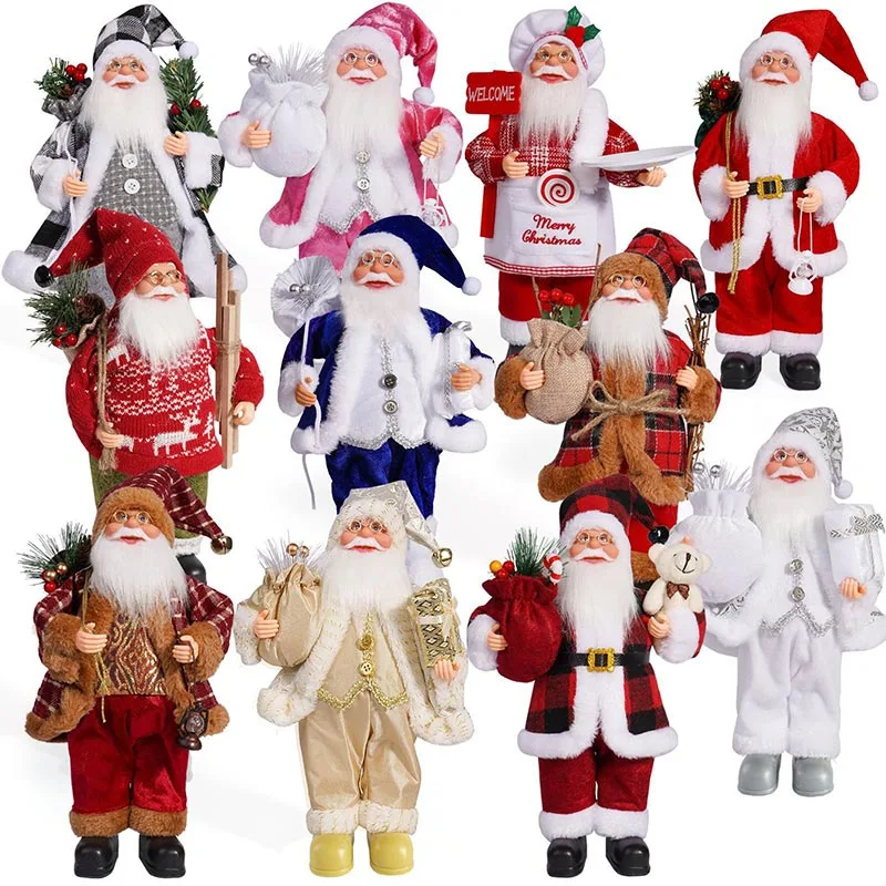 Estatuetas de Papai Noel de luxo em pé